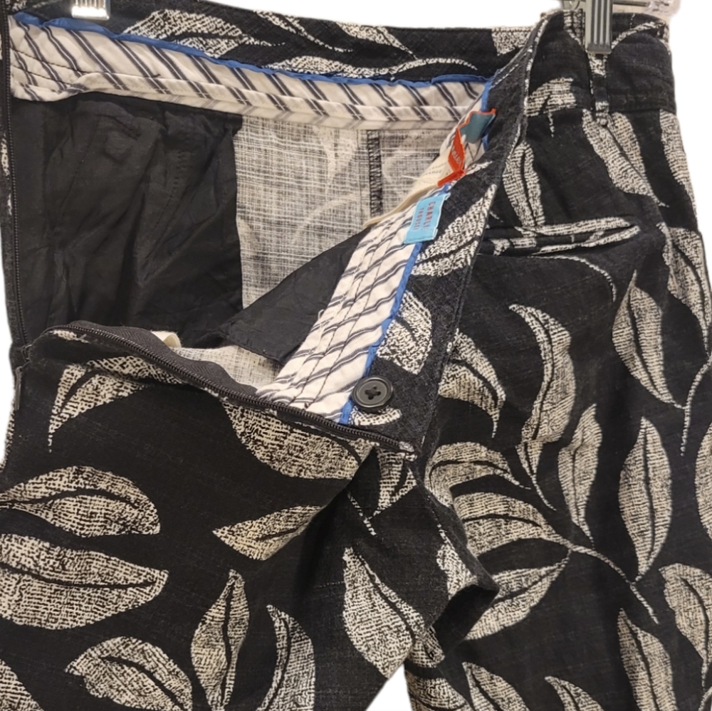 Anthropologie Cartonnier Charlie Trouser Women's Pants Size 2 Blk and White Leaf - Picture 6 of 8